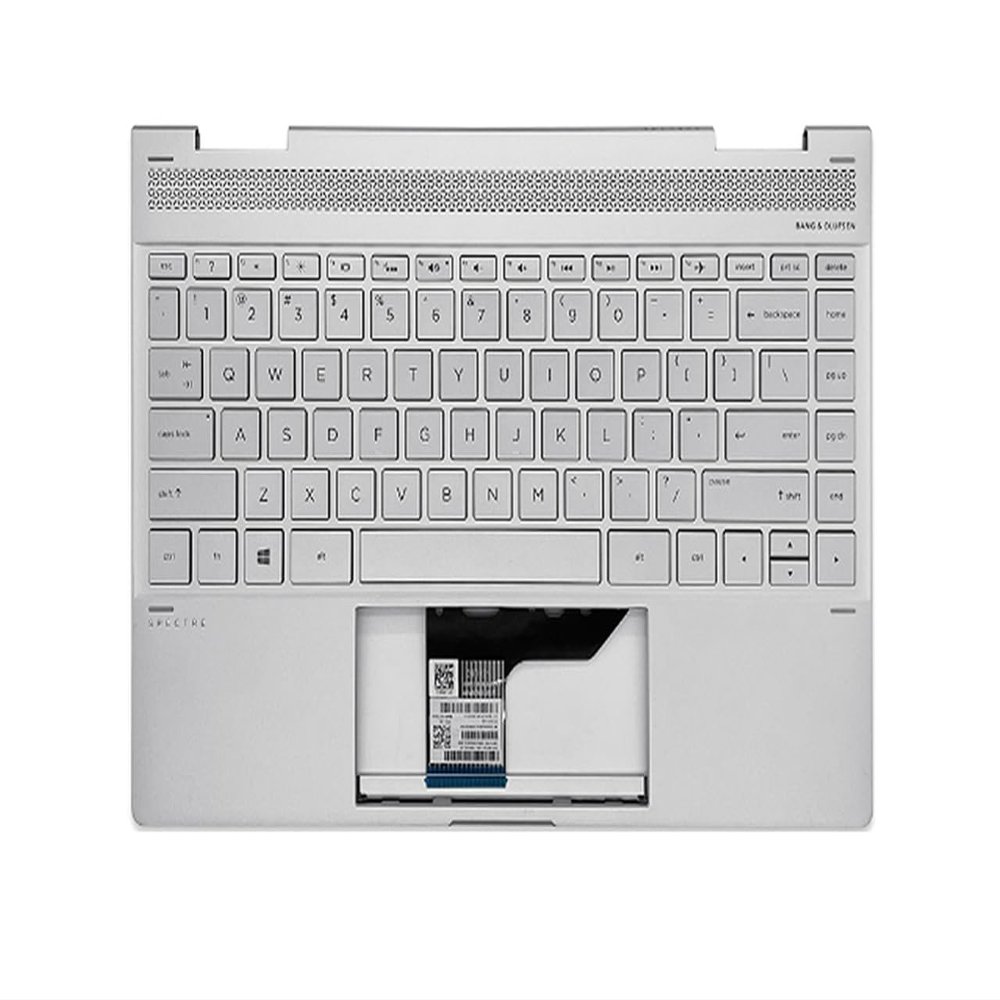 Bayjebu Parts for HP Spectre x360 13-AE 13.3" Palmrest Keyboard Bezel US-English Backlit Silver 942041-001
