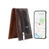 Anti-Lost Bluetooth Leather Wallet Tracker, Trackable Wallet for Men, Mens Slim Minimalist Money Clip Wallet Credit Card Holder with Gift Box (Coffee) view 1