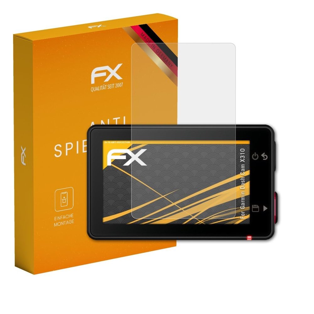 atFoliX Screen Protector compatible with Garmin Dash Cam X310 Screen Protection Film, anti-reflective and shock-absorbing FX Protector Film (3X)
