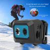 Head-Mounted Sports Camera 1080P Action Camera with LED Light for Night Vision Wearable Body Camera with Elastic Headband for Outdoor Adventures (Black Blue) view 2