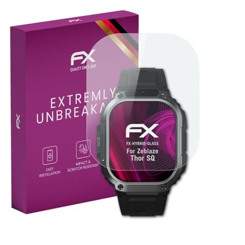 atFoliX Plastic Glass Protective Film compatible with Zeblaze Thor SQ, 9H Hybrid-Glass FX Screen Protector