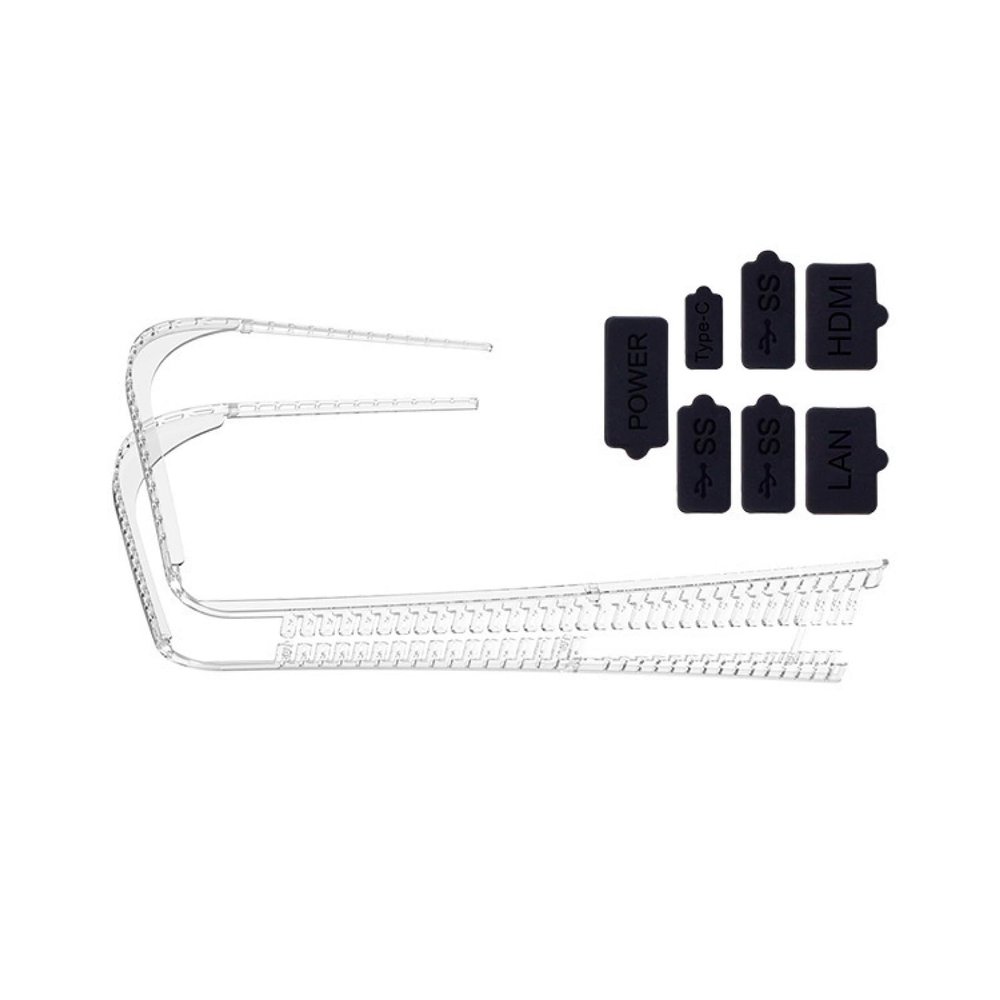 7PCS PC + Silicone Dust Plugs  ABS Anti-Dust Cover for PS5 Game Console Protecting