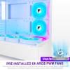 FOIFKIN F1 PC Case - Pre-Installed 6 PWM ARGB Fan, ATX Mid-Tower Gaming PC Case, Type-C,360mm Radiator Support, FOIFKIN (White, F1) view 4