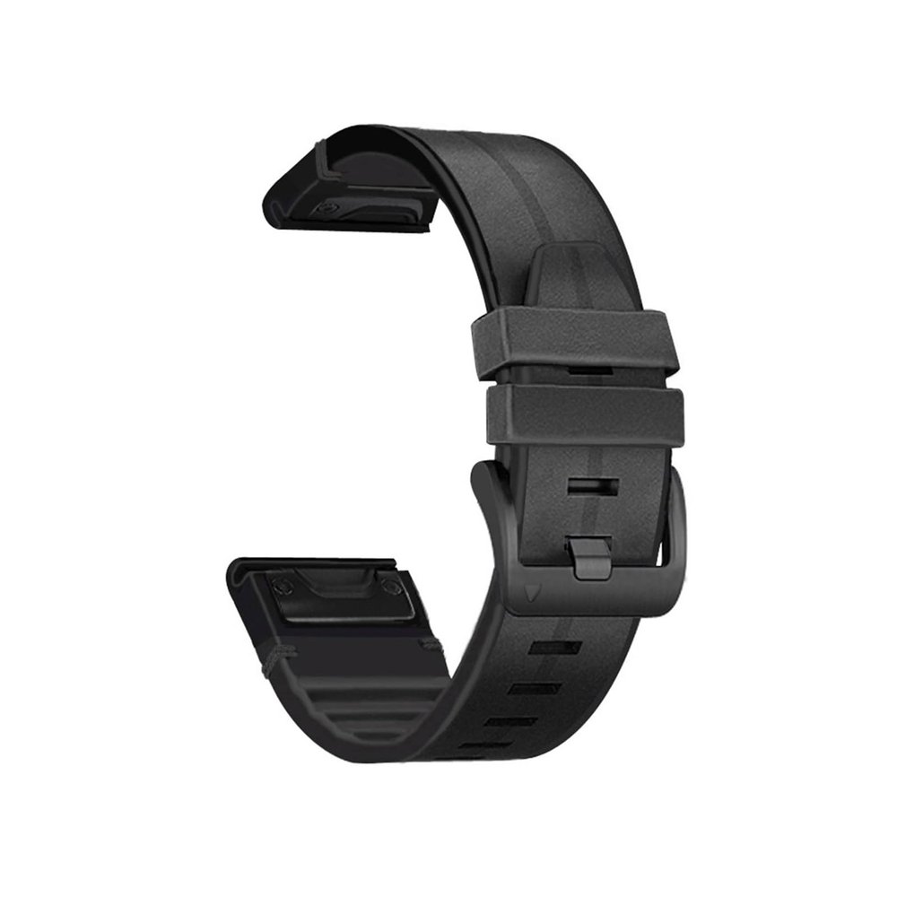 Quick fit 26mm 22mm Band for Garmin Fenix8/7X/6X/5X Silicone Leather Bracelet for Fenix7/6/5/MARQ Series strap(22mm Black(feinx8 47mm/7/6/5/935))