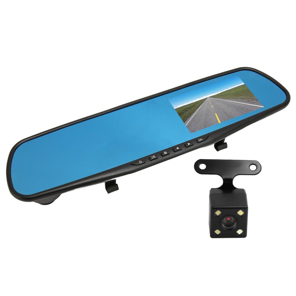 Rear View Mirror Camera, Mirror Dash Cam, Backup Camera Mirror 4.3 Inch 1080P Front Rear Camera G Sensor Anti Shake Smart Rearview Mirror for Driving Car Parking