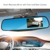 Rear View Mirror Camera, Mirror Dash Cam, Backup Camera Mirror 4.3 Inch 1080P Front Rear Camera G Sensor Anti Shake Smart Rearview Mirror for Driving Car Parking view 4