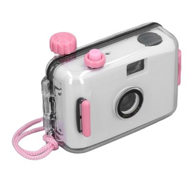 35mm Retro Film Camera with Shutter Speed 1/100s F/9 28MM Lens for Snorkeling (White Pink)