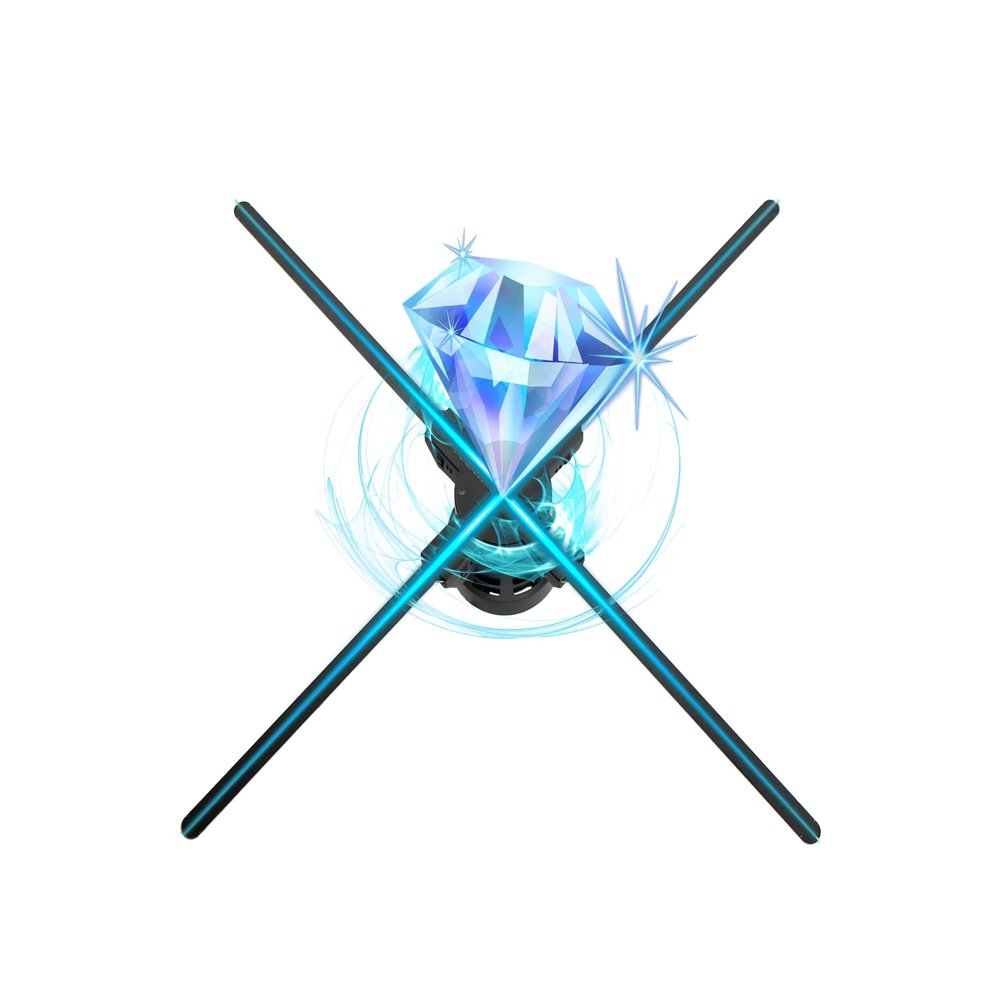 3D Hologram Fan,27.5 Inch 3D Hologram Led Fan Projector 832 HD LED Beads, Holographic Fan Advertising Support APP+Remote+Bluetooth Audio+Splicing,for Store ,Halloween,Christmas