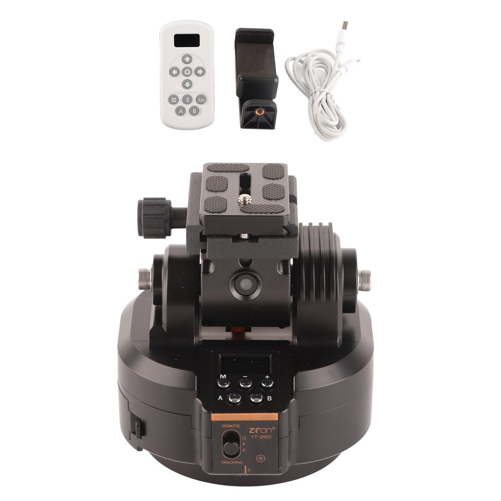 Auto Face Tracking Motorized Rotating Panoramic Tripod Head, Remote Control Pan Tilt Head, 8 Gear Speed Adjustable, for DSLR Camera, Camcorder, Smartphone
