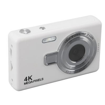 Fydun Digital Camera 1080P 16X Zoom Auto Focus for Student Vlog (White)