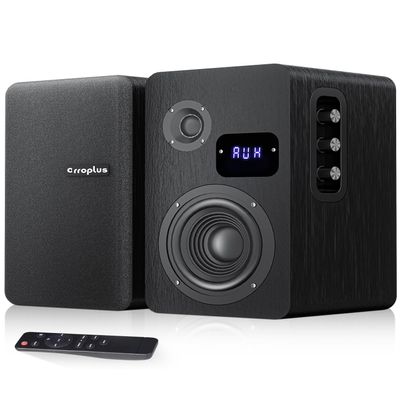 Orroplus Active Bookshelf Speakers, 70W Powered Record Player Speakers Pair Wired Optical/ARC/RCA/AUX/BT Input HiFi Home Stereo Speakers with 4" Woofer for Turntable TV Desktop PC Gaming Monitor