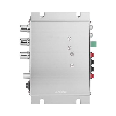 Car Amplifier 12V 2.0 Heavy Bass Hi Fi 2.1 Channel Stereo Audio Mini AMP for Car Motorcycle Boat Silver