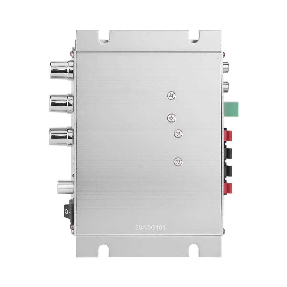 Car Amplifier 12V 2.0 Heavy Bass Hi Fi 2.1 Channel Stereo Audio Mini AMP for Car Motorcycle Boat Silver