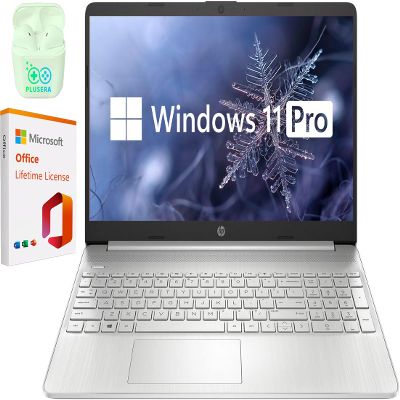 HP 15.6" Business & Student Laptop Computer, Intel Core i5, Windows 11 Pro Laptop with Microsoft Office Lifetime License, Copilot AI Ready, Plusera Earphones (Intel Core i5, 12GB RAM | 512GB SSD)