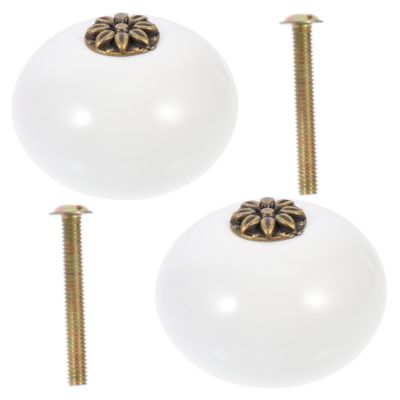 WOONEKY 2pcs Round Drawer Handle Single Hole Cabinet Knobs Dresser Pulls for Kitchen Furniture
