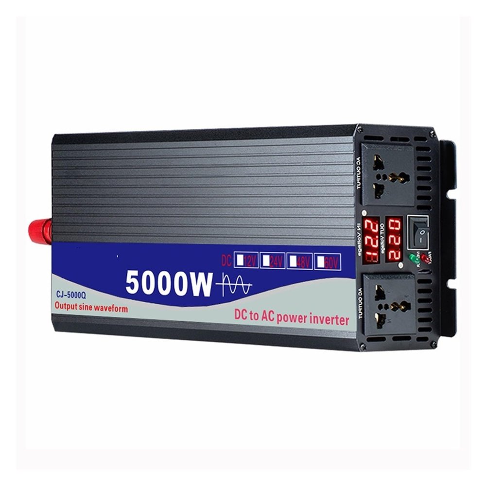 FORYON Pure Sine Wave Inverter 3000W 4000W 5000W Power DC12V 24V 48V 60V to AC220V Voltage Converter Double Outlet Solar Car Inverter Universal(3000W,72V_110-120V 60HZ)