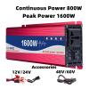 FORYON Pure Sine Wave Inverter 1600W 2200W 3000W DC12V/24V to AC 110V 220V Voltage Converter Power Car Inverter Solar Inverter Universal(Peak Power 2200W,12V_220V(60HZ)) view 2