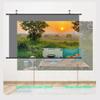 FIEZFEAT Anti Light Projector Screen 60'' 72'' Manual Pull Down Projector Screen 16:9 4K Portable Projection Movie Screen, for Indoor and Outdoor Home Theater Office School(60in) view 2