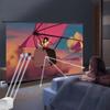 FIEZFEAT Anti Light Projector Screen 60'' 72'' Manual Pull Down Projector Screen 16:9 4K Portable Projection Movie Screen, for Indoor and Outdoor Home Theater Office School(60in) view 3