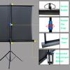 FIEZFEAT Retractable Projector Screen 60 72 Inch Indoor Outdoor Mobile Projection Screen, Lightweight Carry, 16:9 HD Wrinkle-Free Tripod Screen for Home Office Pcamping(4:3,72in) view 4