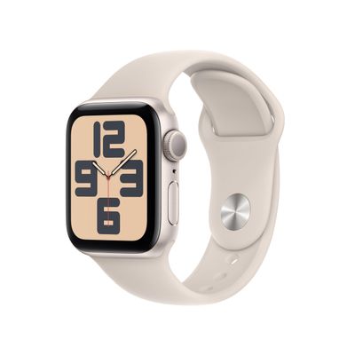 Apple Watch SE (2nd Gen) (GPS, 40mm) Starlight Aluminum Case with Starlight Sport Band, S/M (Renewed)