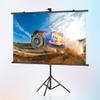 FIEZFEAT 60" 72" Projector Screen with Floor Standing Roll Up Tripod, 16:9 4K HD Movie Home Theater Projector Screen for Indoor Outdoor, Durable Height Adjustablle(16:9,60in) view 1