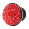QUMIIRITY Aluminum Alloy Drawer Knobs with Shining Rhinestone Mushroom Design Unique Pull Handle for Cabinet Doors and Furniture Includes Screws Red Black view 1