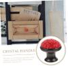 QUMIIRITY Aluminum Alloy Drawer Knobs with Shining Rhinestone Mushroom Design Unique Pull Handle for Cabinet Doors and Furniture Includes Screws Red Black view 2