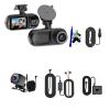 3 Channel Dash Cam 4K+1080P Car Dash Camera Front Inside Rear Night Vision Car DVR Video Recorder Rearview Cam(V25D-G-P-S-6M RCC-BL,None1) view 1
