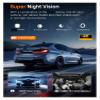 3 Channel Dash Cam 4K+1080P Car Dash Camera Front Inside Rear Night Vision Car DVR Video Recorder Rearview Cam(V25D-G-P-S-6M RCC-BL,None1) view 4