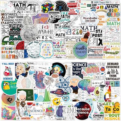 106pcs Math & Science Stickers - Funny Gifts for Women & Men, Vinyl Stickers for Laptops, Water Bottles & Notebooks