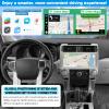 HPDELGB Car Stereo Radio Dash Kit for Toyota 4Runner Radio 2009-2022, Silver Lower 12.3" Android Head Unit TS10, 4+32G, Wireless CarPlay & Android Auto, GPS Navigation, AHD Backup Camera view 2