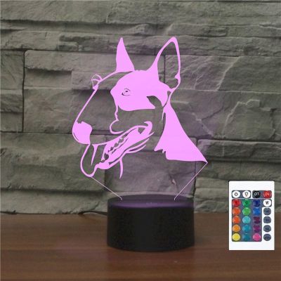 FLRXHK Bull 3D Illusion Night Light Touch Table Desk Lamp with Remote Control 16 Colors Optical USB LED Night Light for Kids Gift Room Decoration