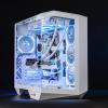 darkFlash Full-Tower ATX Gaming PC Case, Back Plug-in Motherboard, Vertical GPU Mounting, Dual-Chamber, Panoramic Glass, Up to 2 x 360mm Radiators, RTX 40 Compatible(DY470) (4 PWM ARGB Fans, White) view 3