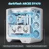darkFlash Full-Tower ATX Gaming PC Case, Back Plug-in Motherboard, Vertical GPU Mounting, Dual-Chamber, Panoramic Glass, Up to 2 x 360mm Radiators, RTX 40 Compatible(DY470) (4 PWM ARGB Fans, White) view 4
