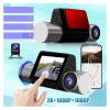 3 Way Channel 2.5K 2K 1440P Car DVR with Dual 1080P Dash Cam Front Cabin Rear Dashcam Taxi Driving Video Recorder(32GB) view 3
