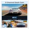 3 Channel Dash Cam 4K+1080P Car Dash Camera Front Inside Rear Night Vision Car DVR Video Recorder Rearview Cam(V25D-G-P-S-BL,128G1) view 3