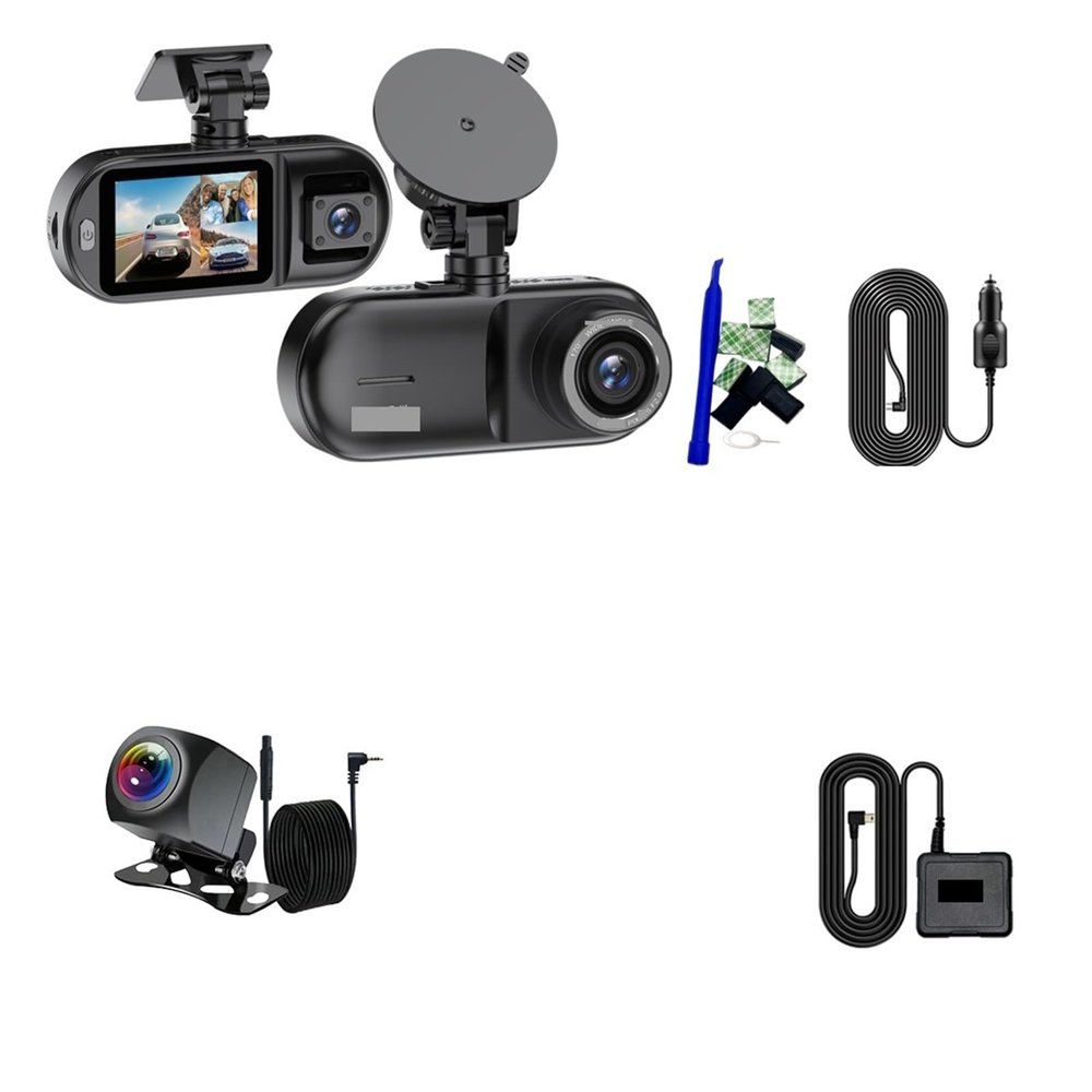 3 Channel Dash Cam 4K+1080P Car Dash Camera Front Inside Rear Night Vision Car DVR Video Recorder Rearview Cam(V25D-G-P-S-6M RCC,128G1)