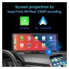 10.26 Inch Car Dvr 4K 3840 * 2160P Dash Cam Rearview Dashboard Dual Lens Compatible for Android Auto&Carpaly Camera Driving Recorder(Without Card) view 3