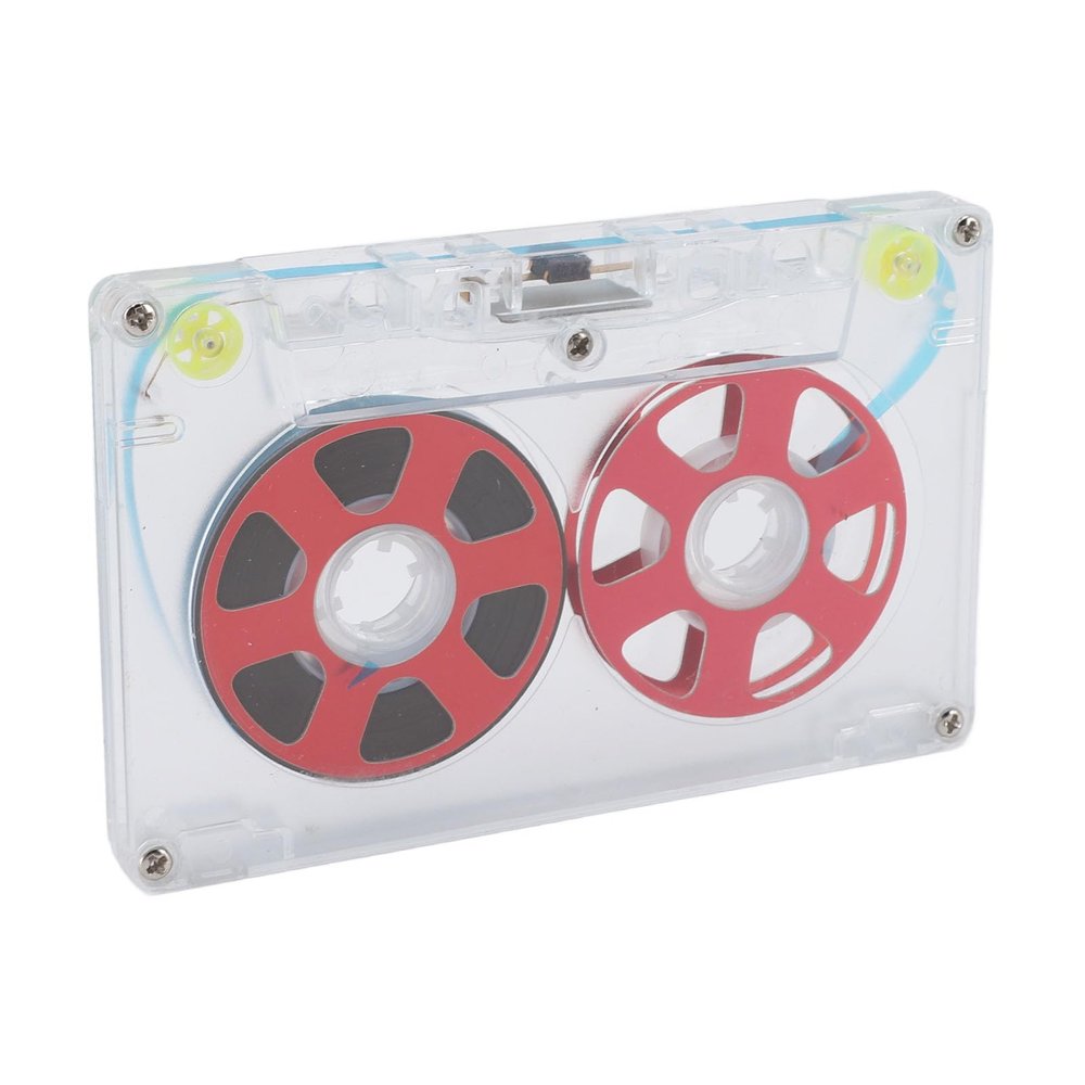 Reel to Reel Blank Audio Cassette Tape for Music Recording, 46 Minute Blank Cassette Tape, Low Noise Bias I Sound Cassette Tape, Aluminum Empty Cassette Tape (Red)