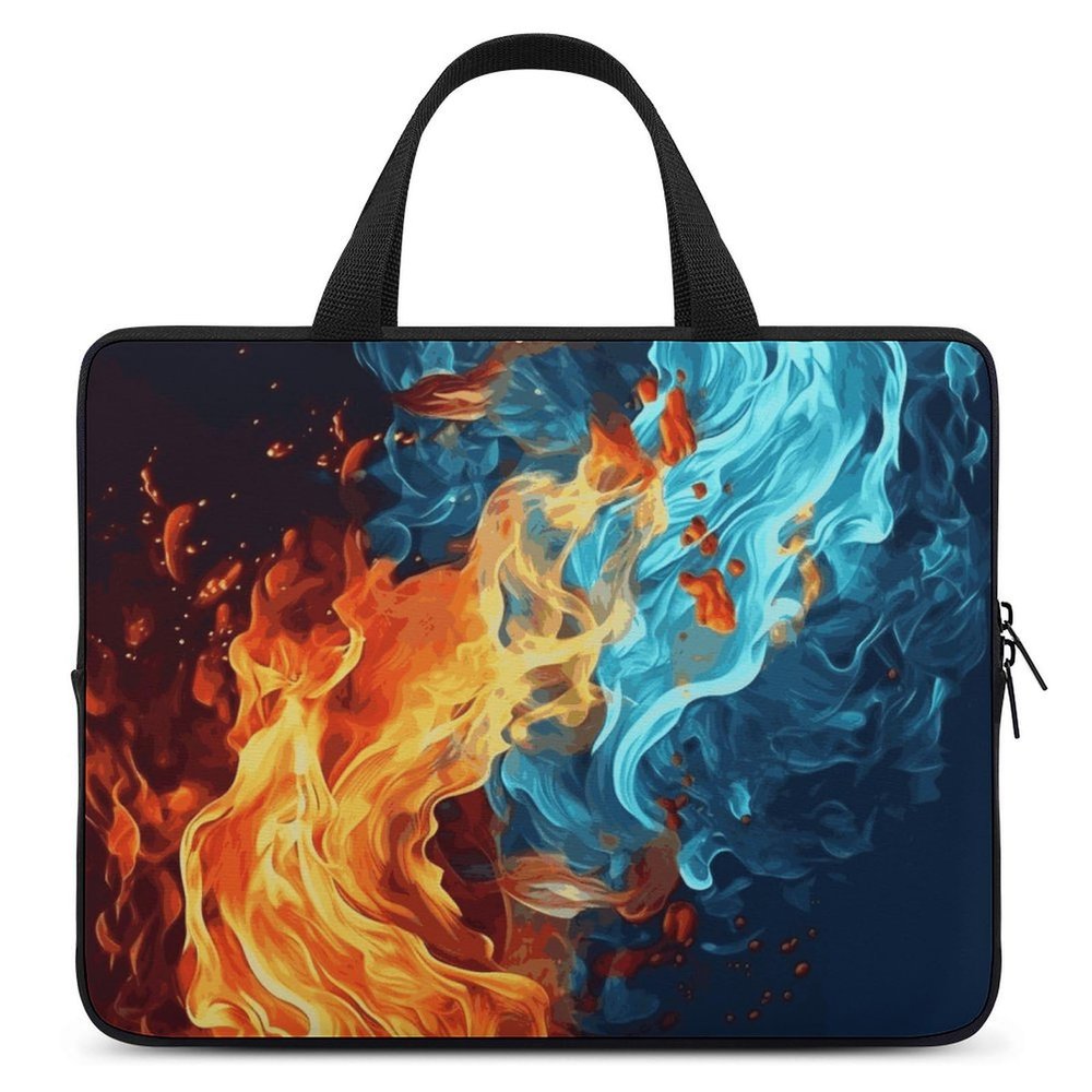 Laptop Case Sleeve 17inch Shockproof Laptop Case Fire and Water Pattern Laptop Sleeve Carrying Case