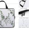 Laptop Case Sleeve 17inch Shockproof Laptop Case White Natural Greenery Twig Laptop Sleeve Carrying Case view 3