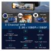 2.5K+1080p+1080P 3 Channel Car DVR Three Way Dash Cam Interior Camera Dashcam Stream Rearview Mirror Drive Recorder(3 Channel-10M,64G1) view 3