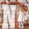 Bugame 3FT Light Up Letters, Quick 7-Min Setup No Edge Assembly Needed, Lightweight Foam Board Marquee Letters for Birthday Wedding Baby Shower Backdrop Decor, Letter N view 1