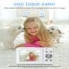 Camkory Digital Camera for KidsTeens and Starters, FHD 1080P Point and Shoot Camera with 32GB Card 16X Zoom Anti Shake, Gift for Boys Girls Kids, White view 2