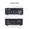 Bluetooth Stereo Receiver &Home Audio Amplifier, 300Wx2 2-Channel for Home Theater & Bookshelf Speakers, w/FM Radio Karaoke, w/USB/SD/RCA/MIC/FM in, with Remote Control, for Garage Bar Party view 3