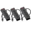3PCS Wall Mount Power Outlet Strip, 3FT Cord Mountable Power Strip with Switch, 4 Outlet Under Desk Power Strip for Office/Industrial/Home, Flat Plug, Black view 1