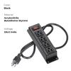 3PCS Wall Mount Power Outlet Strip, 3FT Cord Mountable Power Strip with Switch, 4 Outlet Under Desk Power Strip for Office/Industrial/Home, Flat Plug, Black view 3