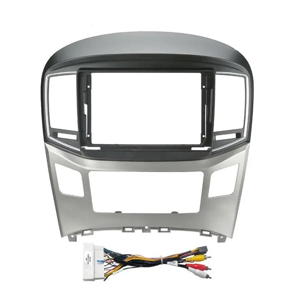 AYYDXRK 9 Inch Car DVD Frame Audio Dash Trim Kits Facia Panel Radio Player Screen 2 Din Compatible with Hyundai H1 Starex 2015-2018 Kit Frame Install Mount Kit(Frame Cable A)