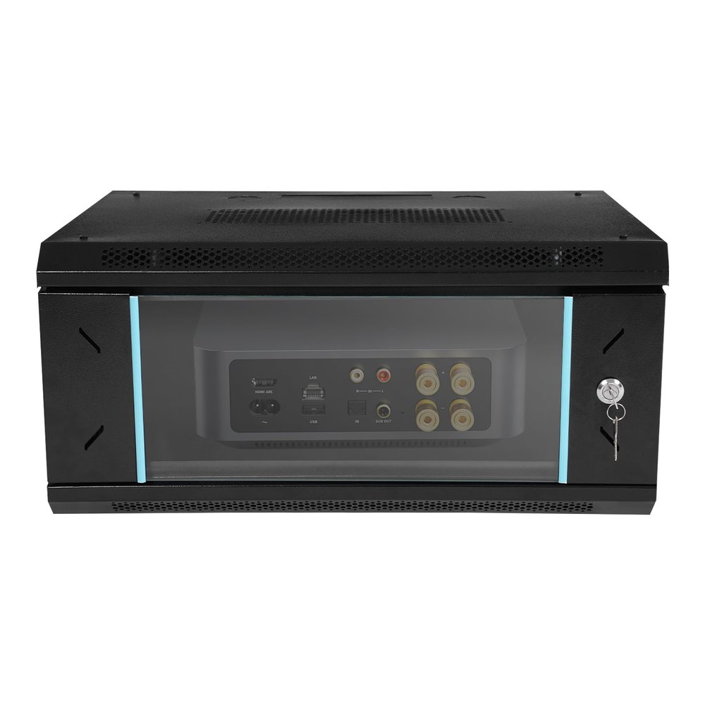 Wall Mount Server Cabinet,Server Rack Enclosure,4U Server Organizer,Network Cabinet,Server Cabinet with Glass Locking Door,Standard Glass Door,for Offices,Schools,Factories,Public Places,Rectangle